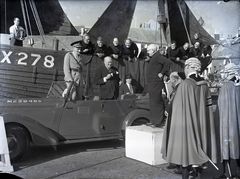 Winston Churchill and General Montgomery receiving their honorary Winkles 1955